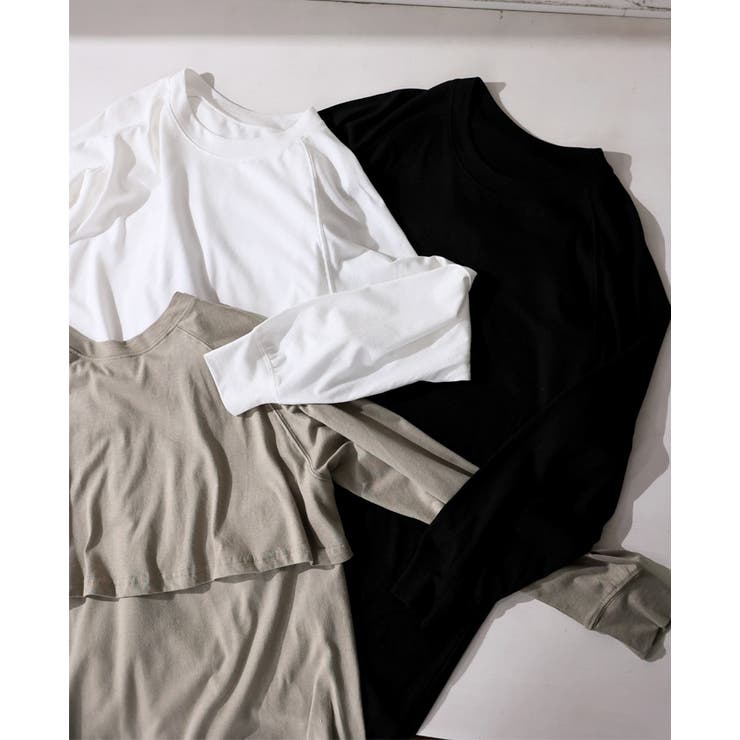 後ろのデザインに注目。バックフリル長袖カットソーワンピ ワンピース ワンピ | HAPPY急便 by VERITA.JP | 詳細画像7 