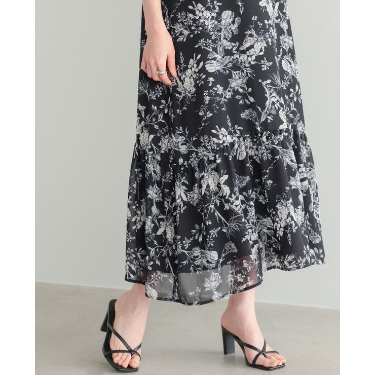 シックな大人プリント。花柄シフォンワンピース ワンピ キャミワンピ | HAPPY急便 by VERITA.JP | 詳細画像10 