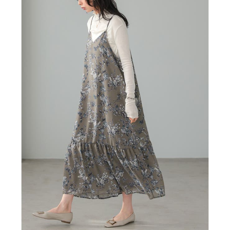 シックな大人プリント。花柄シフォンワンピース ワンピ キャミワンピ | HAPPY急便 by VERITA.JP | 詳細画像16 