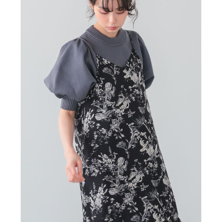 シックな大人プリント。花柄シフォンワンピース ワンピ キャミワンピ | HAPPY急便 by VERITA.JP | 詳細画像6 
