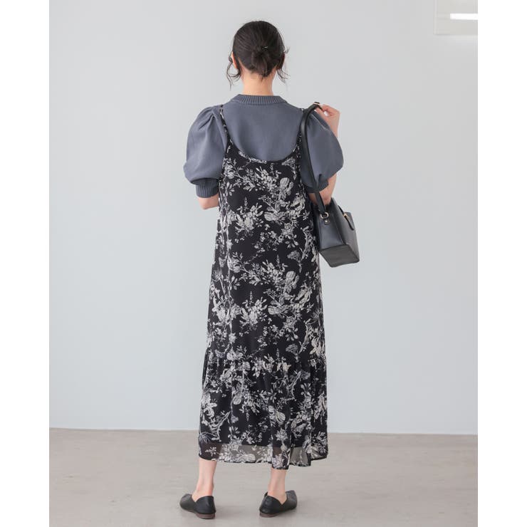 シックな大人プリント。花柄シフォンワンピース ワンピ キャミワンピ | HAPPY急便 by VERITA.JP | 詳細画像7 