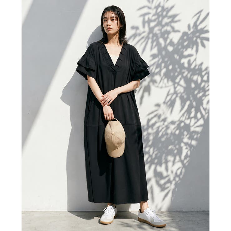 暑い日もオシャレに過ごしたい。フリル襟コクーンワンピース ワンピ ロングワンピ | HAPPY急便 by VERITA.JP | 詳細画像8 