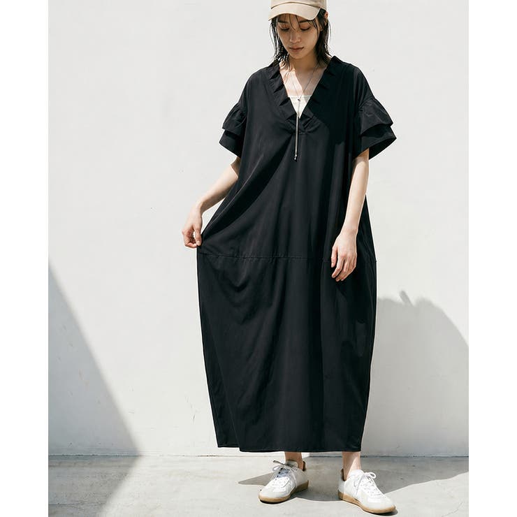 暑い日もオシャレに過ごしたい。フリル襟コクーンワンピース ワンピ ロングワンピ | HAPPY急便 by VERITA.JP | 詳細画像10 