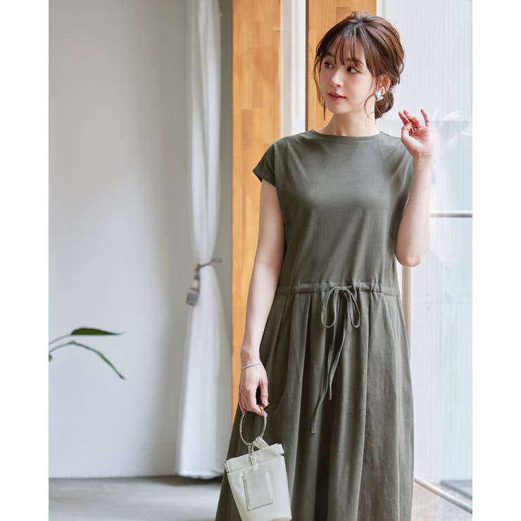 素肌に嬉しいコットン100％。ウエストリボンロングワンピ ワンピース ワンピ | HAPPY急便 by VERITA.JP | 詳細画像10 