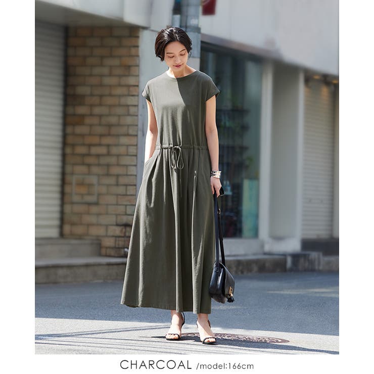 素肌に嬉しいコットン100％。ウエストリボンロングワンピ ワンピース ワンピ | HAPPY急便 by VERITA.JP | 詳細画像11 