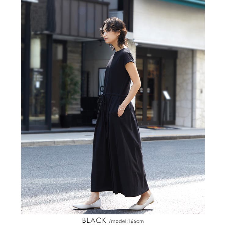 素肌に嬉しいコットン100％。ウエストリボンロングワンピ ワンピース ワンピ | HAPPY急便 by VERITA.JP | 詳細画像17 