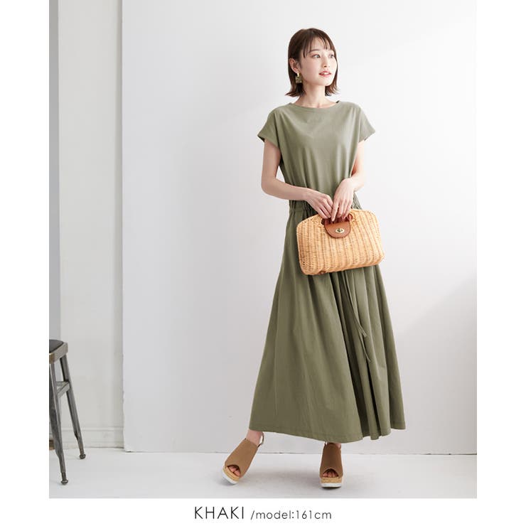 素肌に嬉しいコットン100％。ウエストリボンロングワンピ ワンピース ワンピ | HAPPY急便 by VERITA.JP | 詳細画像23 