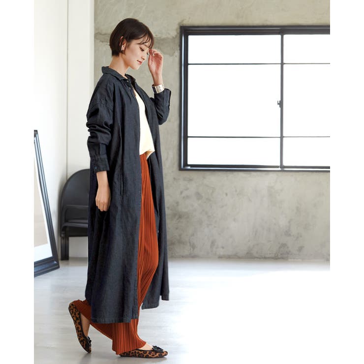 デニムで大人カジュアル。デニムシャツワンピ ワンピース ワンピ
