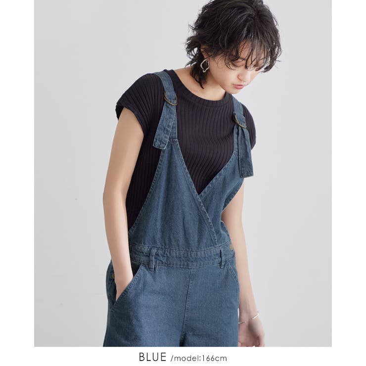 大人のサロペット。カシュクールデニムサロペット サロペット