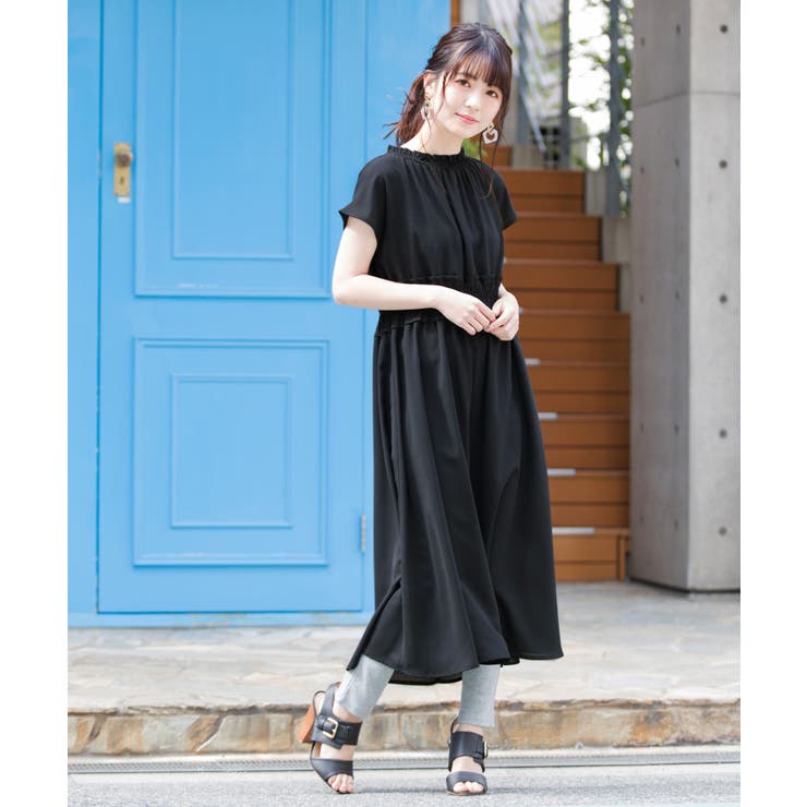 完売品♡ジェイリンドバーグ♡痩せ見え♡ワンピース ジェイリンドバーグ JL バイカラー切替ウエストシェイプ半袖