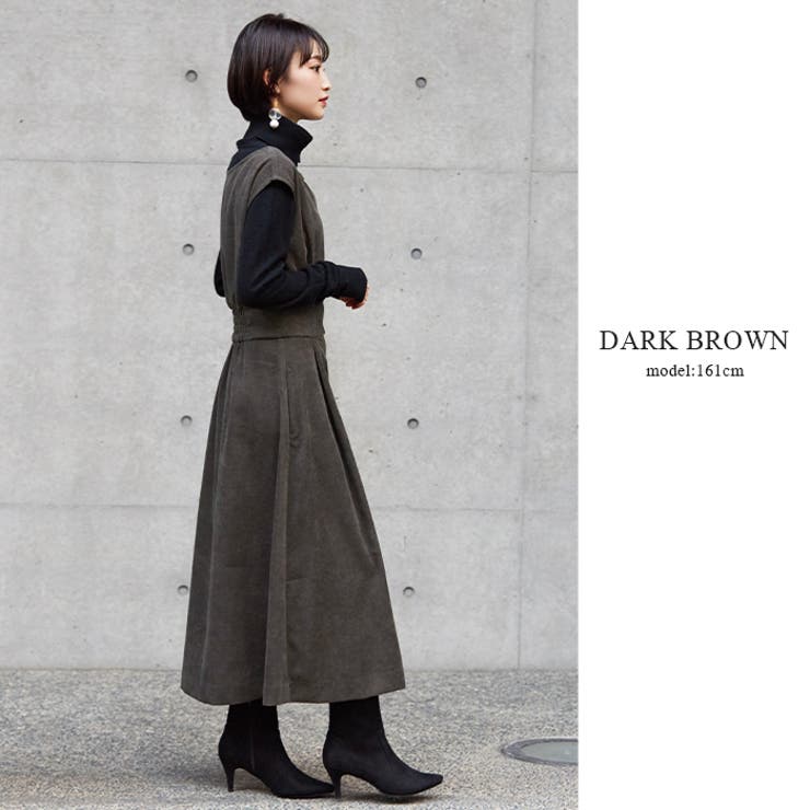 目を惹くサイドのボタン。コーデュロイ ワンピース ワンピース | HAPPY急便 by VERITA.JP | 詳細画像18 