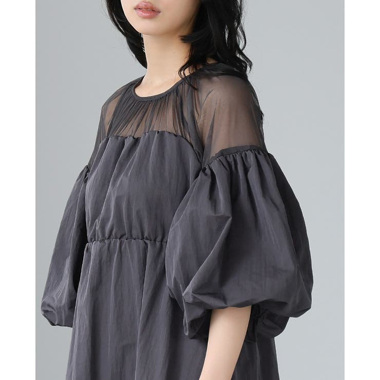 大人の華やかワンピ。タフタ＆チュールドッキングワンピ ワンピース ロングワンピ | HAPPY急便 by VERITA.JP | 詳細画像16 