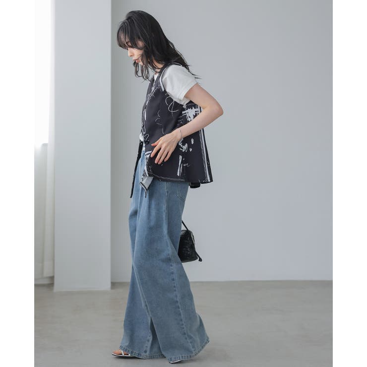 日常にアートを感じる。英字プリントベスト ベスト ジレ | HAPPY急便 by VERITA.JP | 詳細画像17 