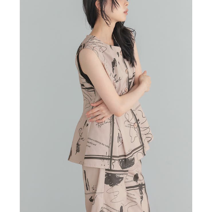 日常にアートを感じる。英字プリントベスト ベスト ジレ | HAPPY急便 by VERITA.JP | 詳細画像5 