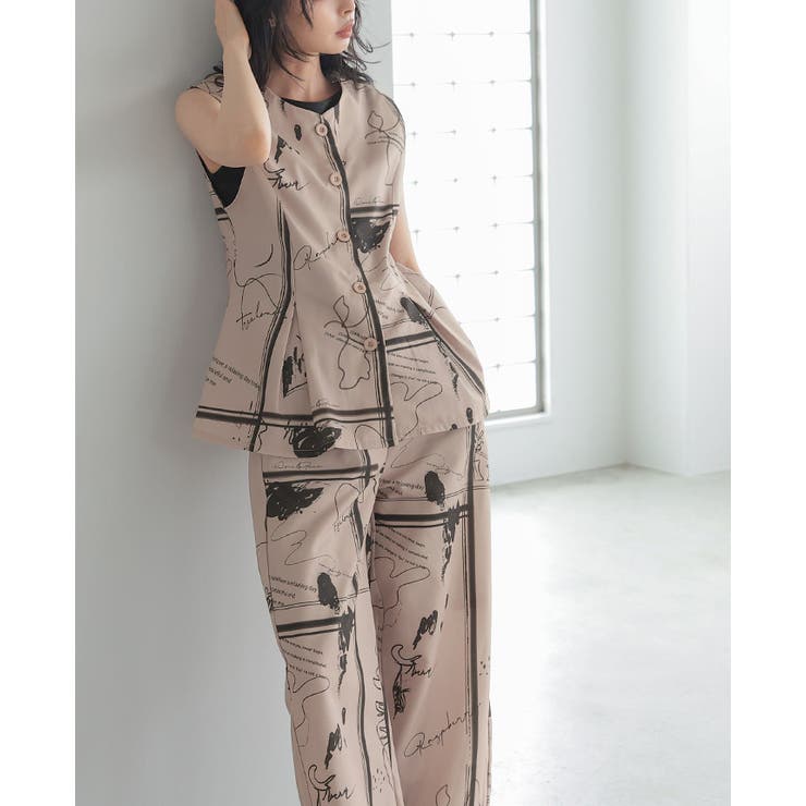 日常にアートを感じる。英字プリントベスト ベスト ジレ | HAPPY急便 by VERITA.JP | 詳細画像9 