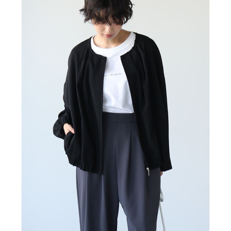 キレイとラクがこの1枚で叶う。梨地ZIPブルゾン ブルゾン ジャンパー | HAPPY急便 by VERITA.JP | 詳細画像15 