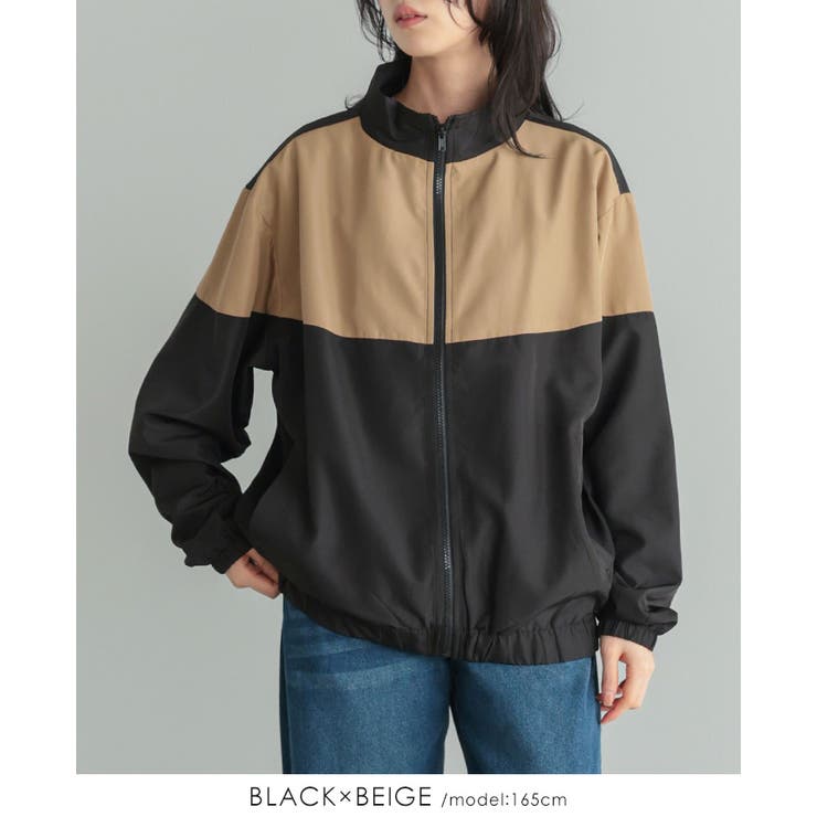 大人のカジュアルアウター。配色スタンドカラージップアップブルゾン ブルゾン ジャ… | HAPPY急便 by VERITA.JP | 詳細画像4 