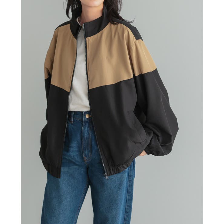 大人のカジュアルアウター。配色スタンドカラージップアップブルゾン ブルゾン ジャ… | HAPPY急便 by VERITA.JP | 詳細画像5 