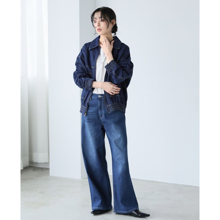 ラフに羽織れる大人のカジュアルアウター。デニムフライトジャケット Gジャン アウ… | HAPPY急便 by VERITA.JP | 詳細画像10 