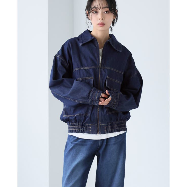 ラフに羽織れる大人のカジュアルアウター。デニムフライトジャケット Gジャン アウ… | HAPPY急便 by VERITA.JP | 詳細画像11 