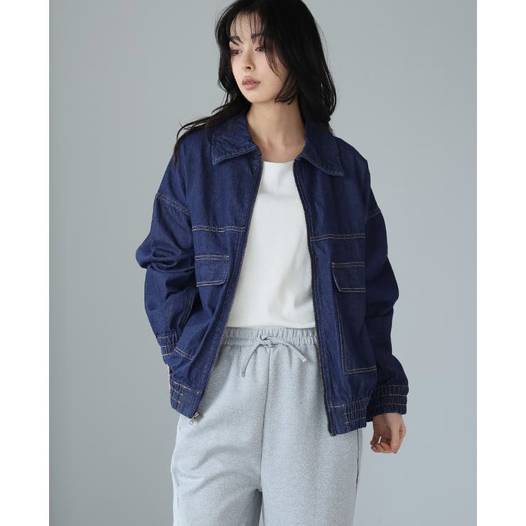 ラフに羽織れる大人のカジュアルアウター。デニムフライトジャケット Gジャン アウ… | HAPPY急便 by VERITA.JP | 詳細画像14 