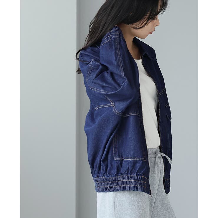 ラフに羽織れる大人のカジュアルアウター。デニムフライトジャケット Gジャン アウ… | HAPPY急便 by VERITA.JP | 詳細画像16 