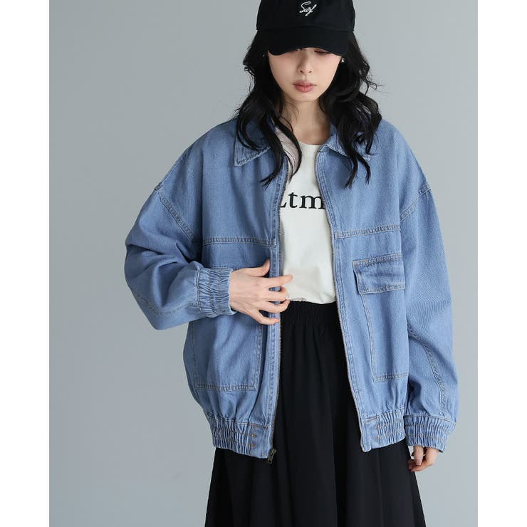 ラフに羽織れる大人のカジュアルアウター。デニムフライトジャケット Gジャン アウ… | HAPPY急便 by VERITA.JP | 詳細画像8 