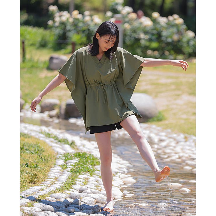 【SPF50+UVカット水陸両用ラッシュガード】ゆったりポンチョトップス（別売り… | HAPPY急便 by VERITA.JP | 詳細画像13 