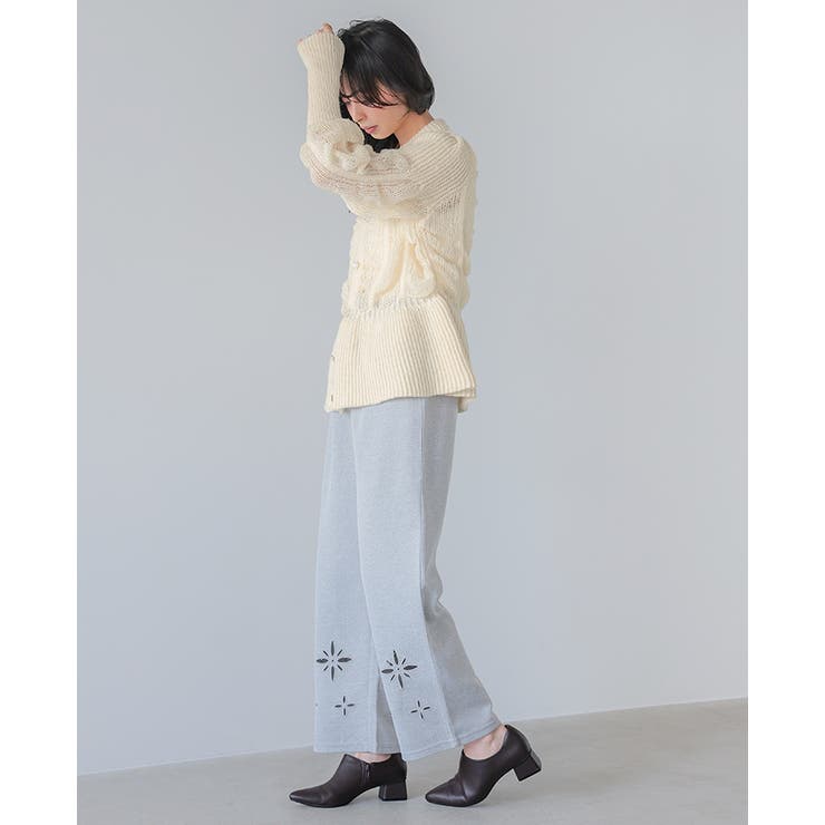 立体感を編地で表現。柄編みペプラムカーディガン カーデ カーディガン | HAPPY急便 by VERITA.JP | 詳細画像10 