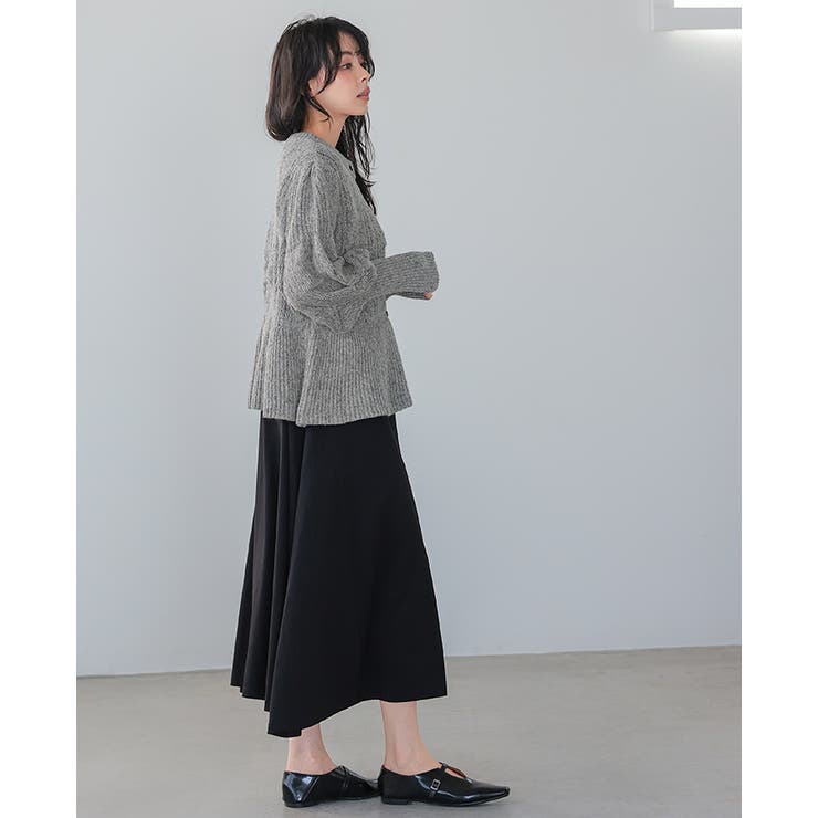 立体感を編地で表現。柄編みペプラムカーディガン カーデ カーディガン | HAPPY急便 by VERITA.JP | 詳細画像16 