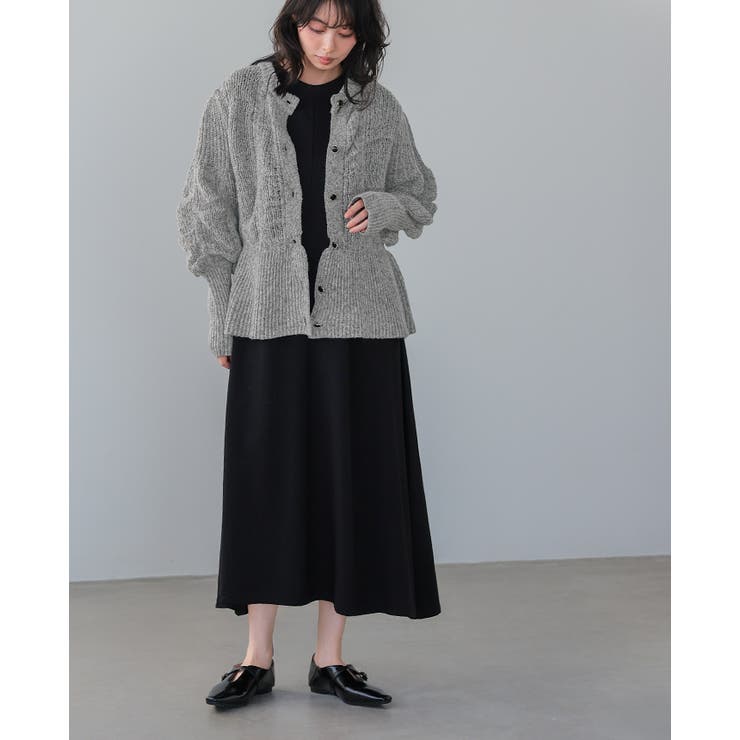 立体感を編地で表現。柄編みペプラムカーディガン カーデ カーディガン | HAPPY急便 by VERITA.JP | 詳細画像19 