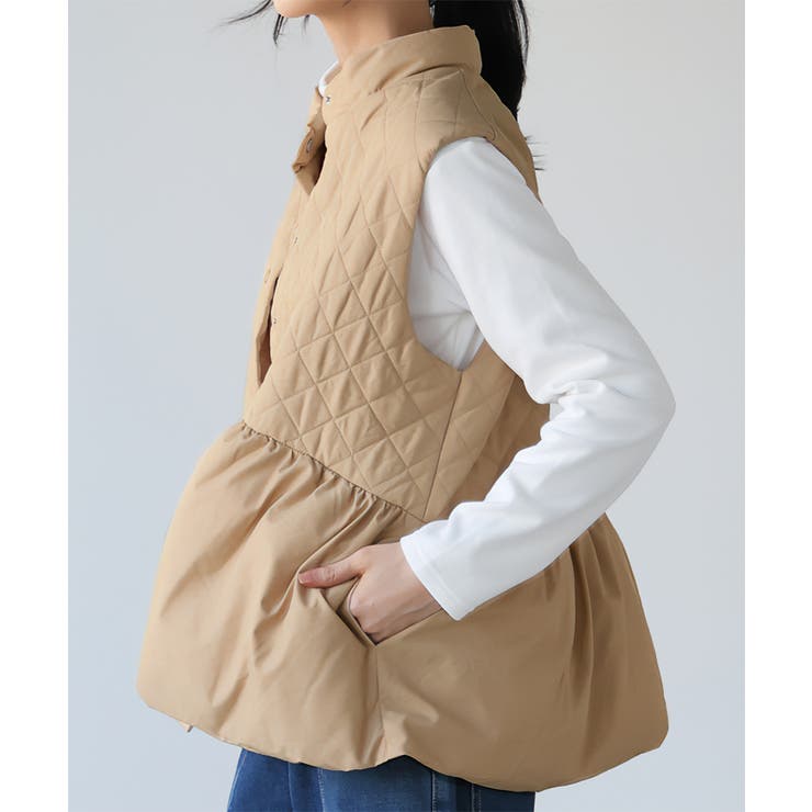 女性らしくアップデート。ファイバーダウンペプラムベスト ベスト ダウン | HAPPY急便 by VERITA.JP | 詳細画像14 