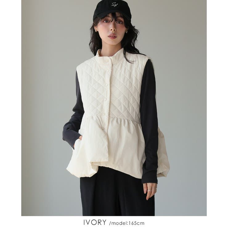 女性らしくアップデート。ファイバーダウンペプラムベスト ベスト ダウン | HAPPY急便 by VERITA.JP | 詳細画像19 