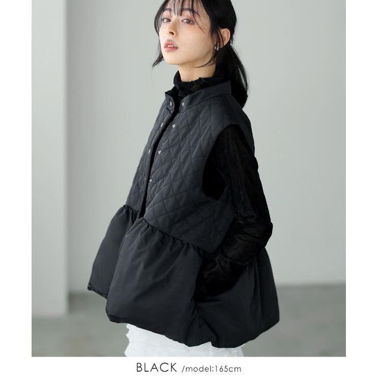 女性らしくアップデート。ファイバーダウンペプラムベスト ベスト ダウン | HAPPY急便 by VERITA.JP | 詳細画像4 