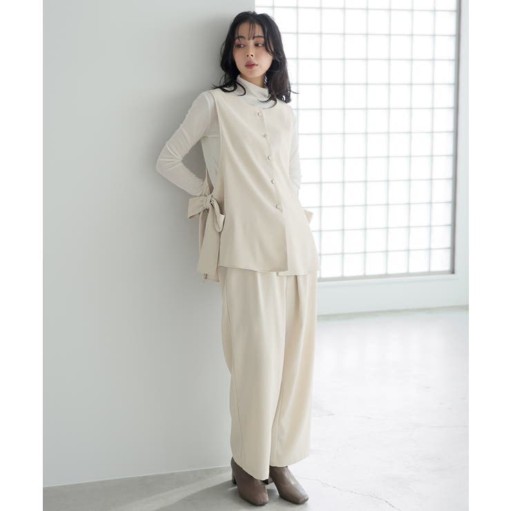 印象に残るサイドデザイン。ビッグリボンジレ ジレ ベスト | HAPPY急便 by VERITA.JP | 詳細画像7 