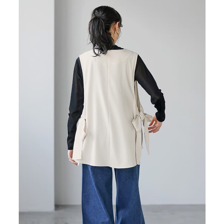 印象に残るサイドデザイン。ビッグリボンジレ ジレ ベスト | HAPPY急便 by VERITA.JP | 詳細画像9 