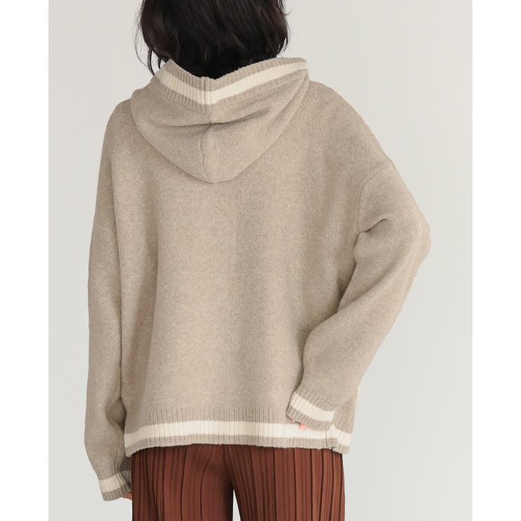 コートとカーデのいいとこどり。配色ニットパーカーカーディガン カーデ ニット | HAPPY急便 by VERITA.JP | 詳細画像15 