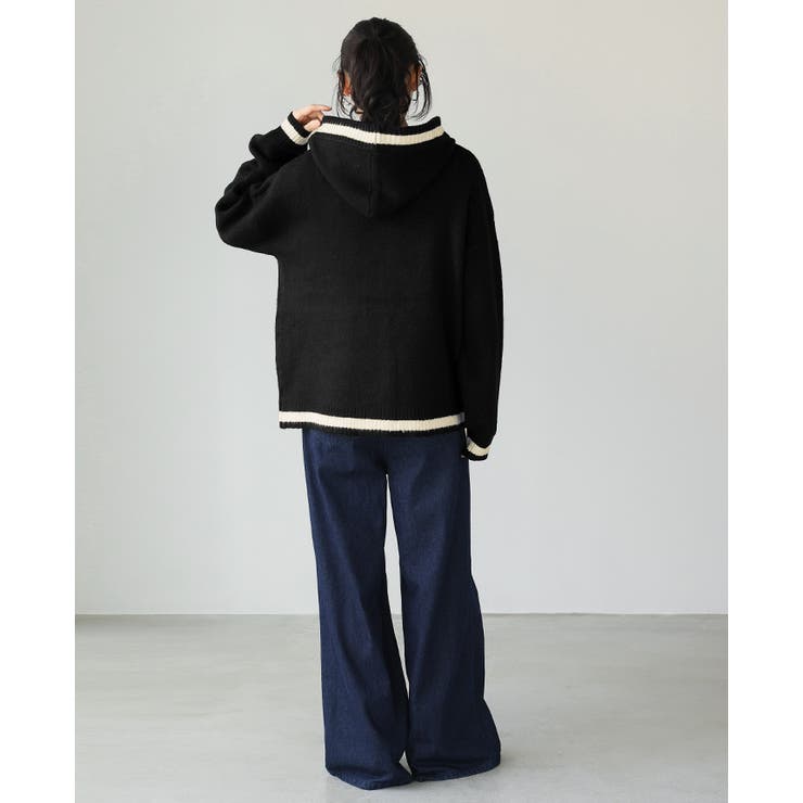 コートとカーデのいいとこどり。配色ニットパーカーカーディガン カーデ ニット | HAPPY急便 by VERITA.JP | 詳細画像19 