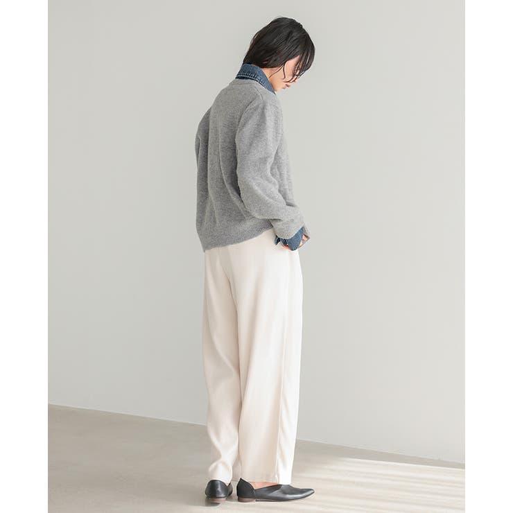 柔らかニットにデニムでカジュアルダウン。デニムMIXニットカーディガン カーデ | HAPPY急便 by VERITA.JP | 詳細画像14 