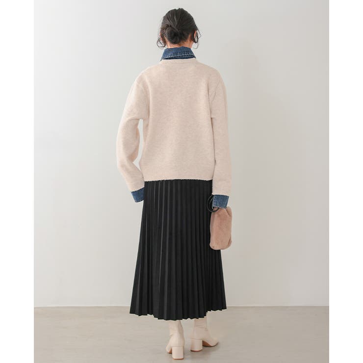 柔らかニットにデニムでカジュアルダウン。デニムMIXニットカーディガン カーデ | HAPPY急便 by VERITA.JP | 詳細画像21 