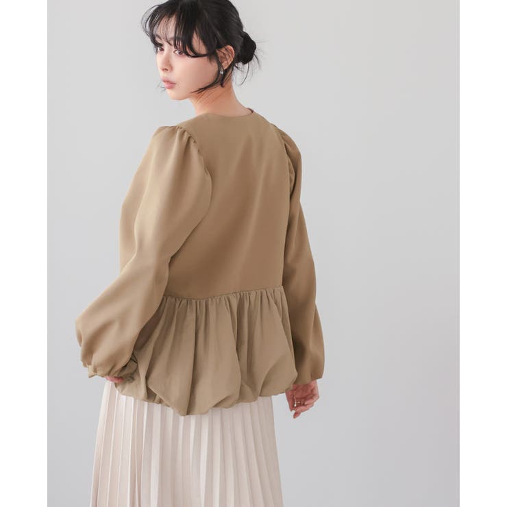 レディなデザインに惹かれる。バルーン切替ジャケット 洗える ペプラム | HAPPY急便 by VERITA.JP | 詳細画像11 