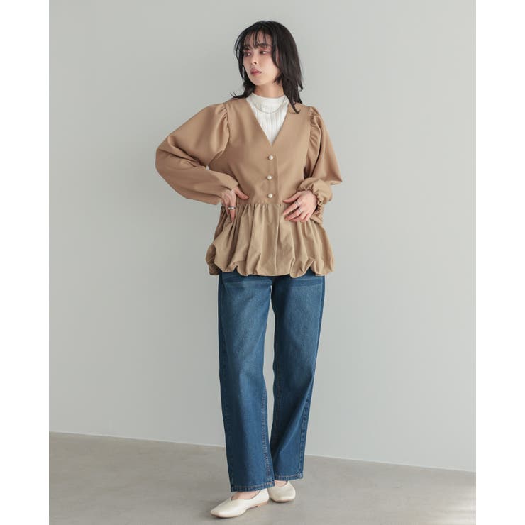 レディなデザインに惹かれる。バルーン切替ジャケット 洗える ペプラム | HAPPY急便 by VERITA.JP | 詳細画像15 