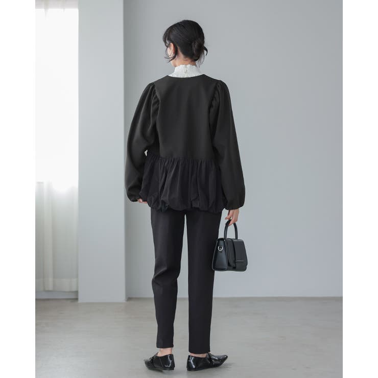 レディなデザインに惹かれる。バルーン切替ジャケット 洗える ペプラム | HAPPY急便 by VERITA.JP | 詳細画像7 