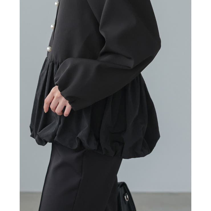 レディなデザインに惹かれる。バルーン切替ジャケット 洗える ペプラム | HAPPY急便 by VERITA.JP | 詳細画像8 