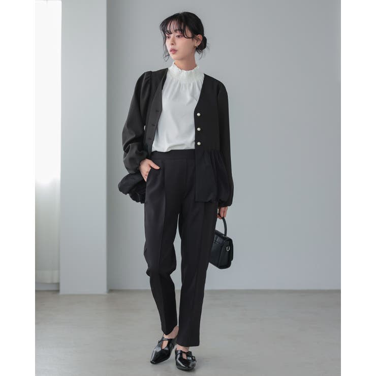 レディなデザインに惹かれる。バルーン切替ジャケット 洗える ペプラム | HAPPY急便 by VERITA.JP | 詳細画像9 