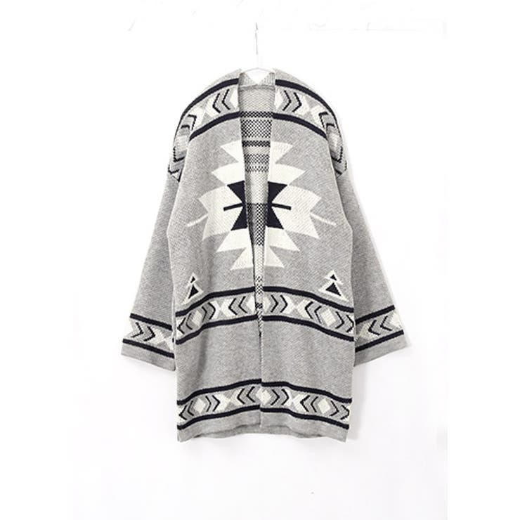 杢グレー | これ1枚でワンランク上のコーデになる！オルテガ柄 ニットカーディガン カーディガン | HAPPY急便 by VERITA.JP