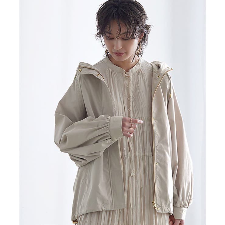 未着用品 V'm(ヴーム）7分袖 フーディ ジャケット 0 パラスパレス こなれ感が出る、大人のライトアウター。袖ボリュームマウンテン