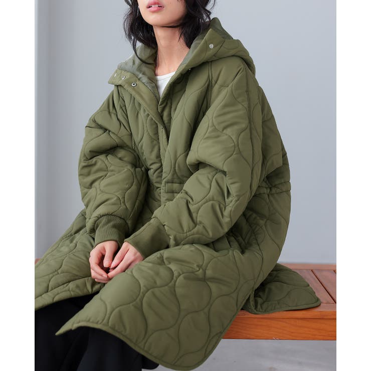 シルエットを変えれる万能アウター。キルトフード付きコート コート キルティング | HAPPY急便 by VERITA.JP | 詳細画像19 