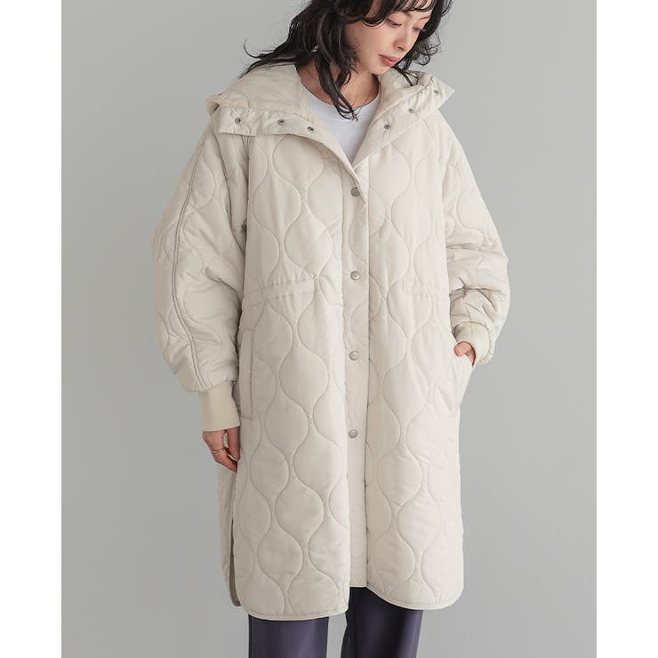 シルエットを変えれる万能アウター。キルトフード付きコート コート キルティング | HAPPY急便 by VERITA.JP | 詳細画像24 