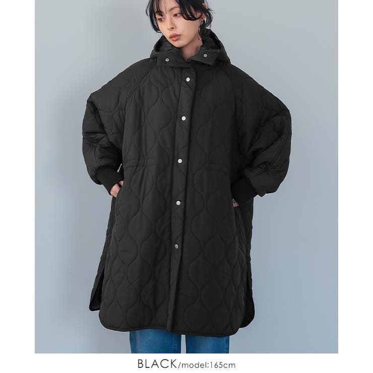 シルエットを変えれる万能アウター。キルトフード付きコート コート キルティング | HAPPY急便 by VERITA.JP | 詳細画像5 